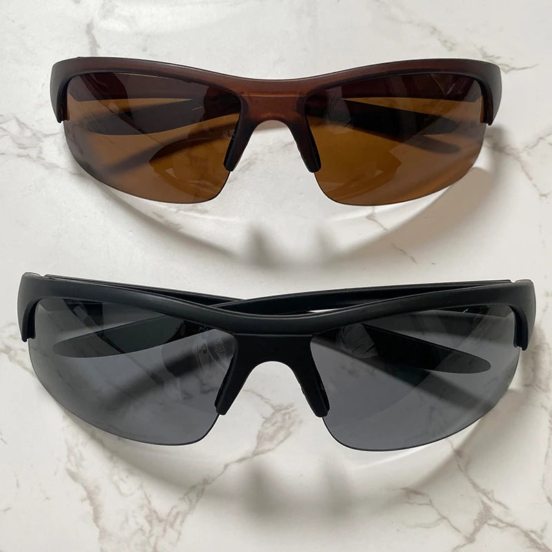 3045 Unisex Retro Sunglasses with Coffee Metal Square Frame Korean Style UV400 Polarized Sun Protection for Driving Pilot Style