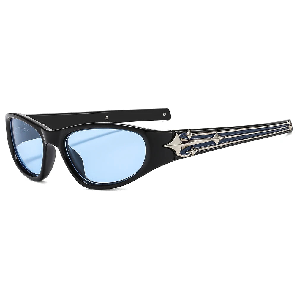 Newest Y2K Ins Style Sunglasses for Men Custom Pink PC Frame UV Protection Sport Cycling Eyeglasses with Sun Glasses