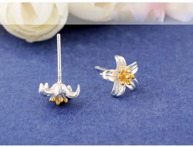 REETI 925 Sterling Silver Flower Earrings for Women Girls Gift Hot Fashion Jewelry 2021