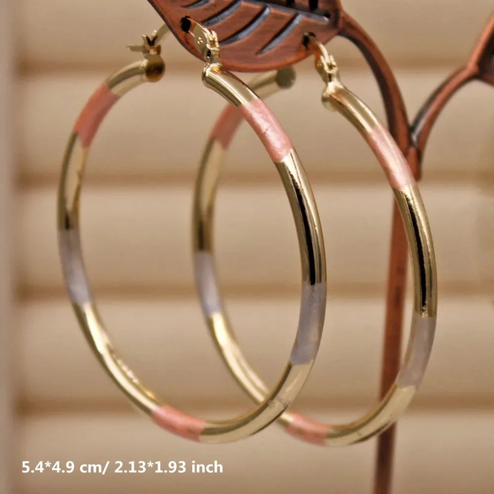 Wholesale Retro Copper Golden Big Circle Fashionable Twist Earring for Women Cross-Border Hoop Earrings