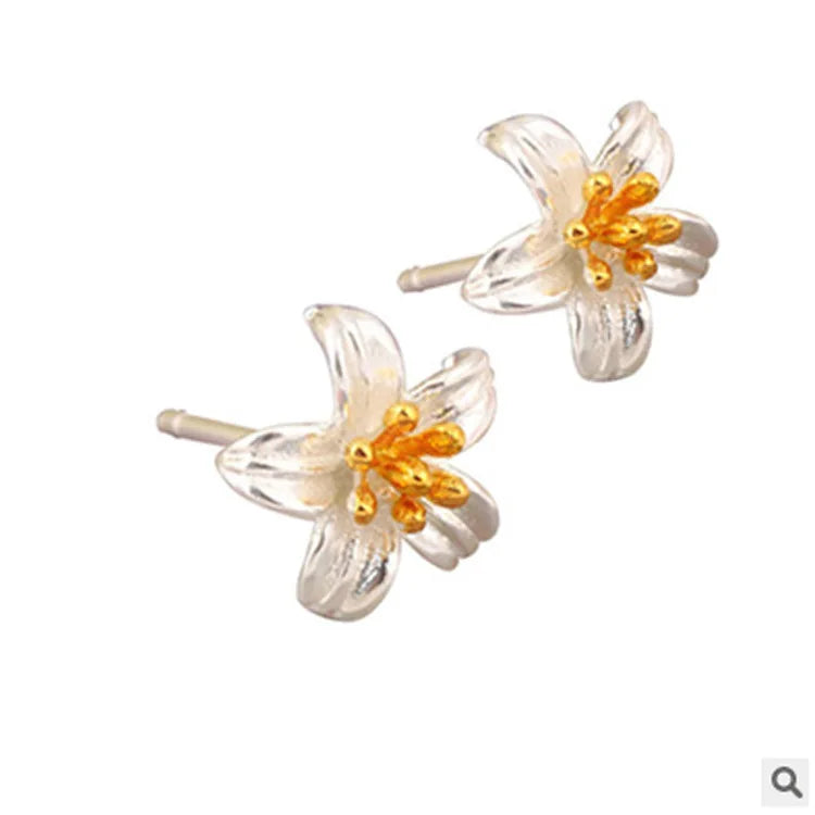 REETI 925 Sterling Silver Flower Earrings for Women Girls Gift Hot Fashion Jewelry 2021