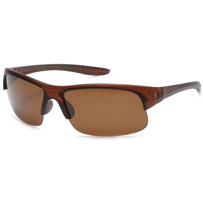 3045 Unisex Retro Sunglasses with Coffee Metal Square Frame Korean Style UV400 Polarized Sun Protection for Driving Pilot Style