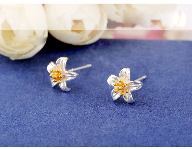 REETI 925 Sterling Silver Flower Earrings for Women Girls Gift Hot Fashion Jewelry 2021