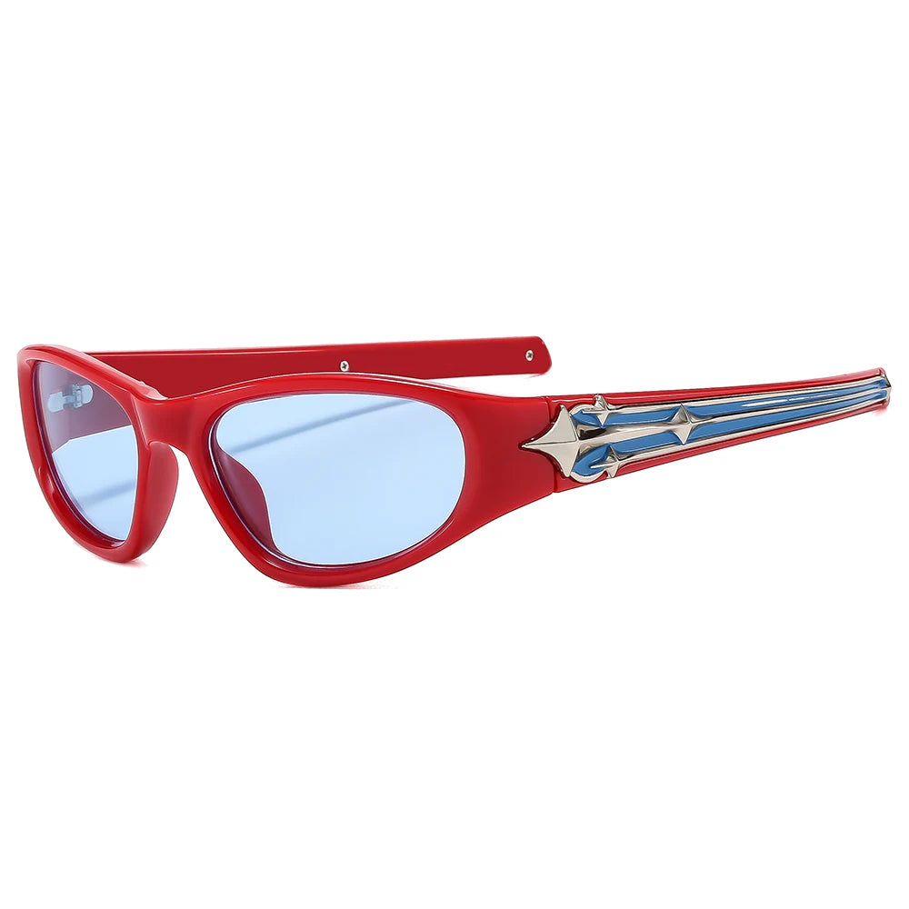 Newest Y2K Ins Style Sunglasses for Men Custom Pink PC Frame UV Protection Sport Cycling Eyeglasses with Sun Glasses