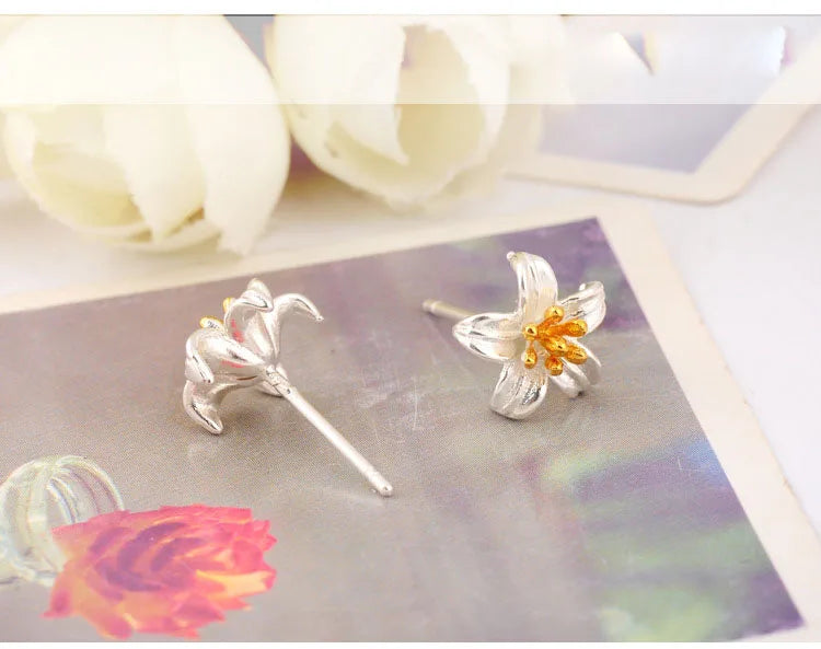 REETI 925 Sterling Silver Flower Earrings for Women Girls Gift Hot Fashion Jewelry 2021