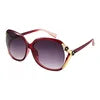 Classic Large Oversize Sunglasses for Women Purple PC Frame with Camellia Painted Hollow Design and Luxury Flower Detail