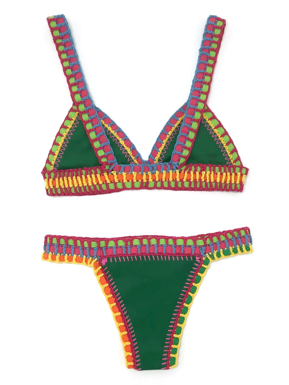 Green Crochet Bikini Set Women Bathing Suit Beachwear Swimwear Feminino Bikinis Maillot De Bain Femme Badeanzug Damen  Swimsuit