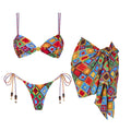 Bandeau 3Pcs Bikini Set Sexy Women Swimsuit with Sraong  Micro Bikinis Female Push Up Swimwear Bathing Suits Beachwear Biquini