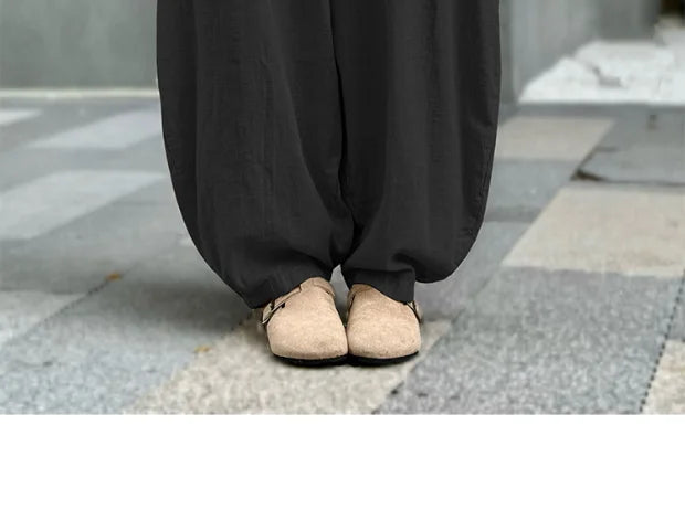 Artistic Cotton Linen Casual Pants Women's Loose Long Trousers Zen Tai Chi Lantern Pants Autumn New Sle Commute Sle