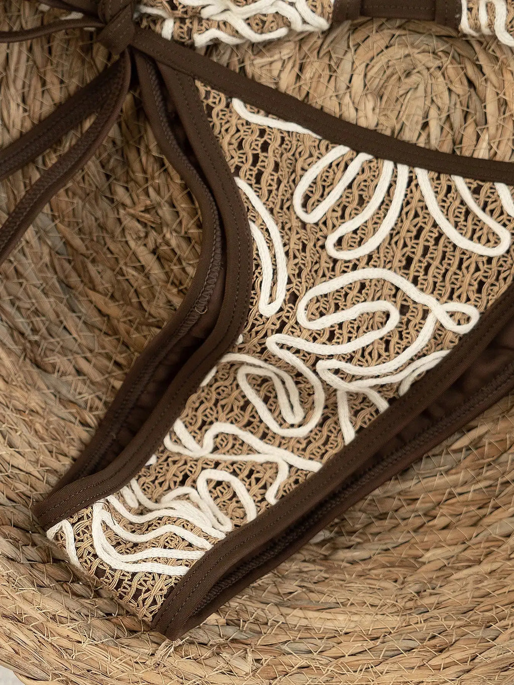 Bohemian style hollowed out embroidered bikini set