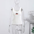 Fashion Fish Sequined Vest for Women Casual U Neck Sleeveless Female Slim Beads Embroidery Tops Summer Lady Beach Vest Street