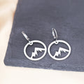 Kinitial Stainless Steel Pendant Earrings Mountain Boho Snowy Mountain Earring for Womens Skiers