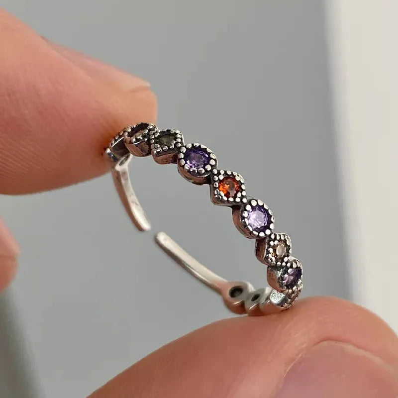 925 Sterling Silver Geometric Unique Fish Retro Rings for Women Bohemian Adjustable Open Vintage Ring For Party Birthday Gift