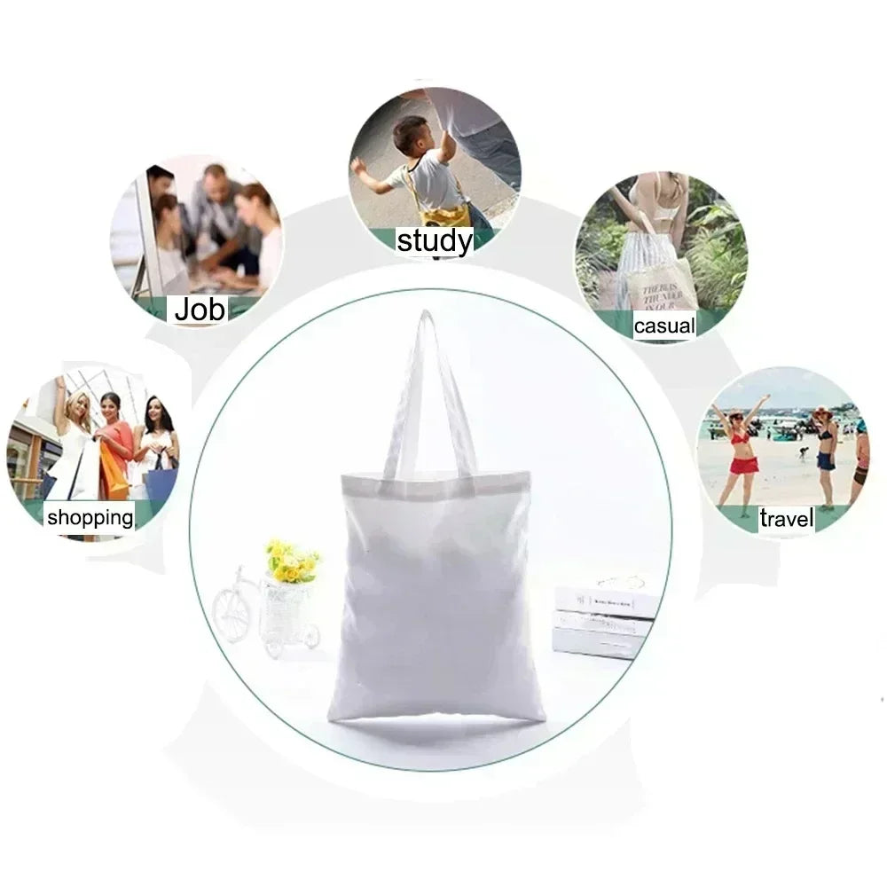 Colorful Floral Pattern Canvas Shoulder Bag Women's Casual Flower Print Tote Handbag Abstract Art Canvas Bag for Daily Outfits