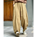 Artistic Cotton Linen Casual Pants Women's Loose Long Trousers Zen Tai Chi Lantern Pants Autumn New Sle Commute Sle
