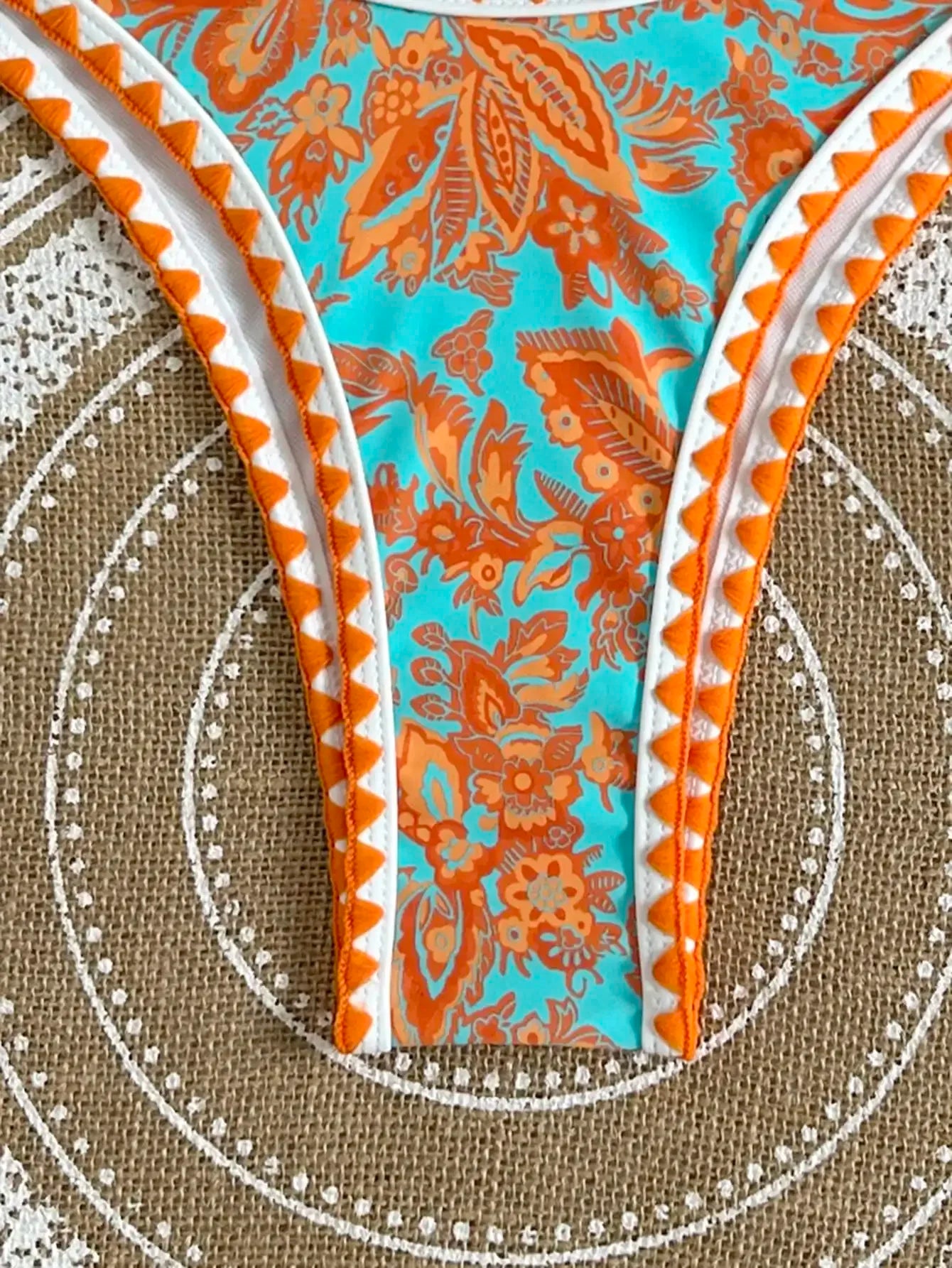 Womens Floral Print Halter Triangle Bikini Set Boho Beach Swimwear