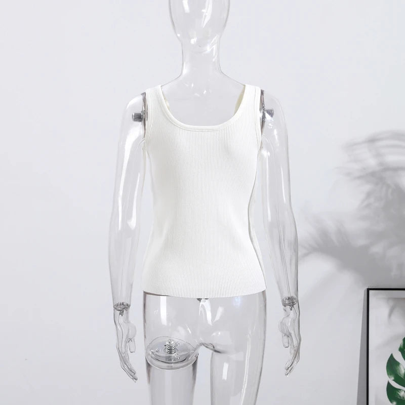 Fashion Fish Sequined Vest for Women Casual U Neck Sleeveless Female Slim Beads Embroidery Tops Summer Lady Beach Vest Street