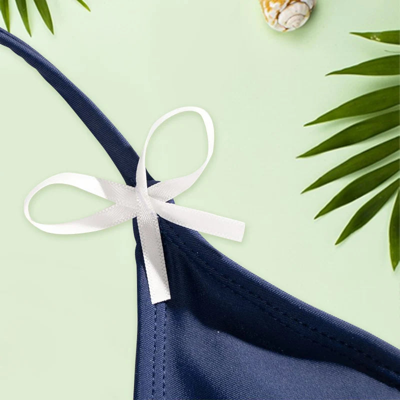 Solid Color Bikini Sets Bandage Swimwear Women Sexy Bikinis Triangle Bathing Suits Female Swimming Suit Low Waist Biquini